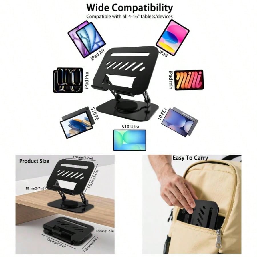 Tablet Phone Accessories - Black Phone Holders Tablet Stand, 360