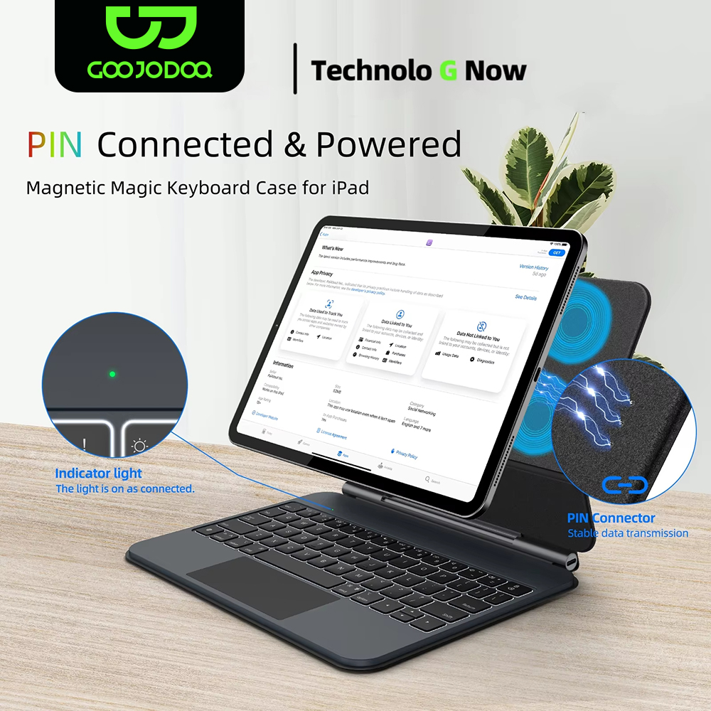 Tablet Keyboard Case - Smart PIN Plug&Play Magic Keyboard Case