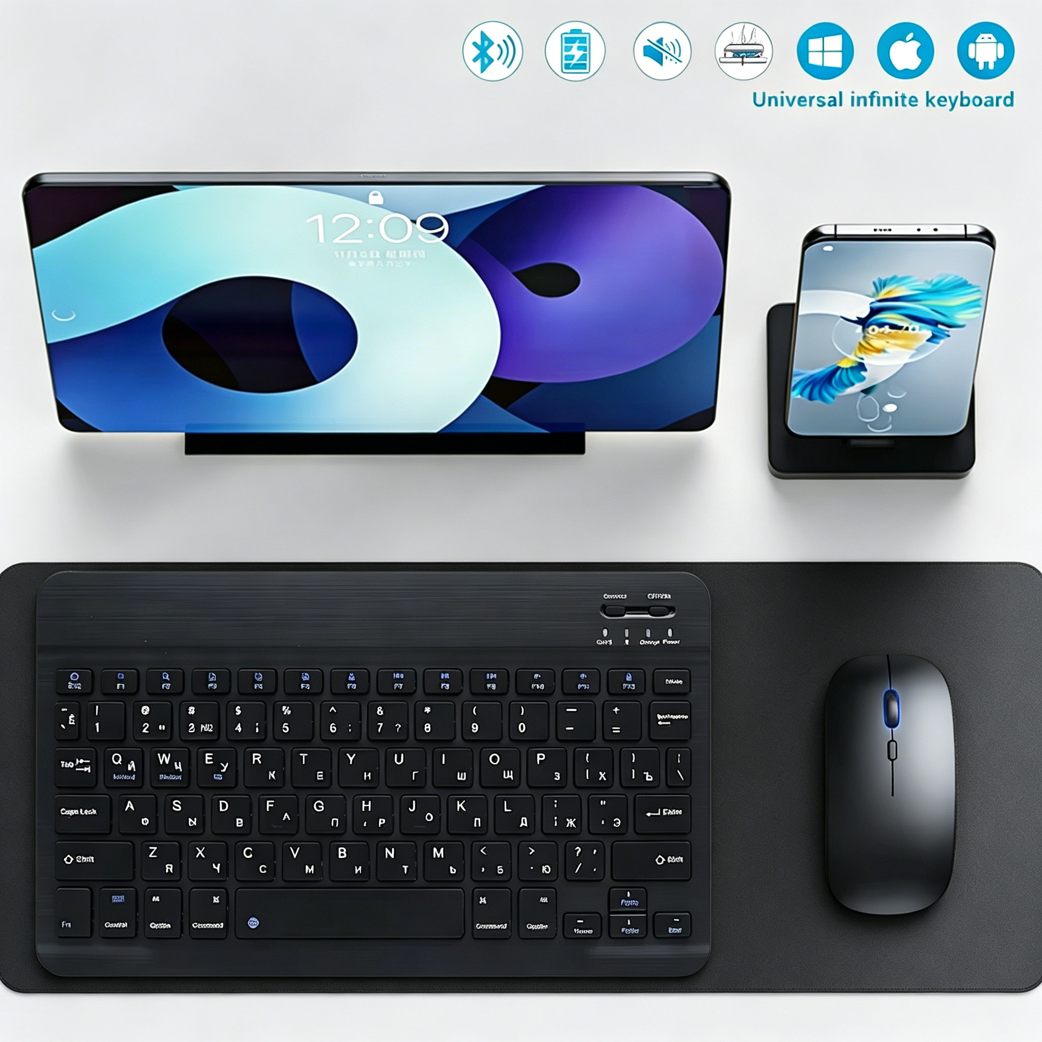 Tablet Phone Accessories - Bluetooth Wireless Keyboard Mobile Phone Tablet