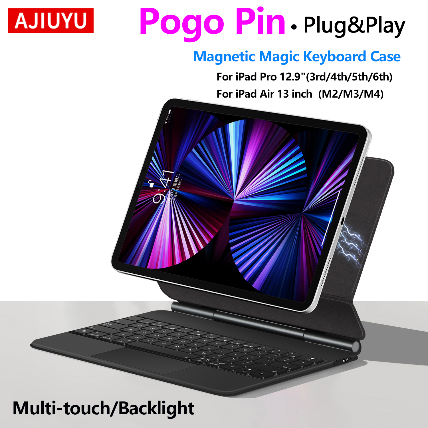 Tablet Keyboard Case - Smart Pogo Pin Direct Connection Keyboard