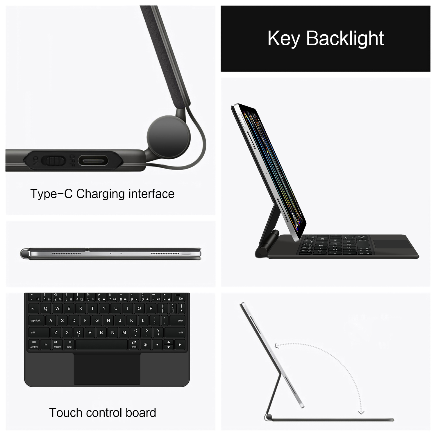 AJIUYU Magnetic Magic Keyboard - Tablet Keyboard Case 评论和价格
