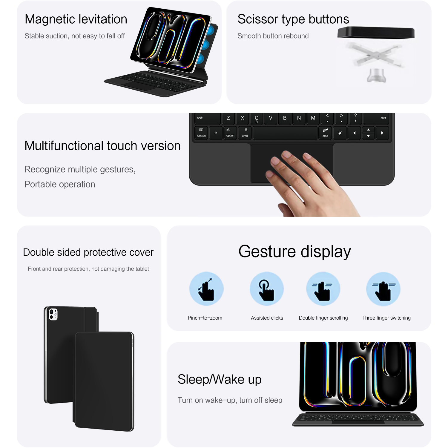 AJIUYU Magnetic Magic Keyboard - Tablet Keyboard Case 评论和价格