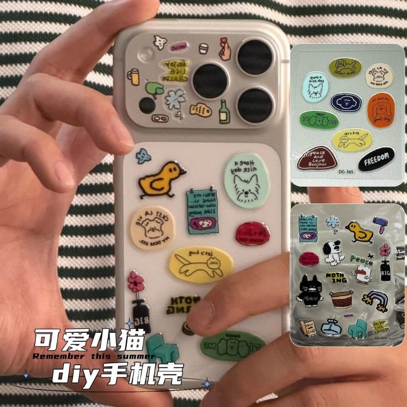 Cute Cartoon Cat Dog 3D Transp - Tablet Phone Accessories 评论和价格